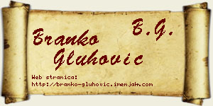 Branko Gluhović vizit kartica